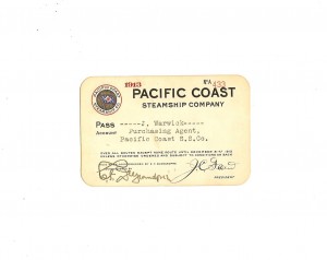 Pacific Coast Steamship Company Pass 1913