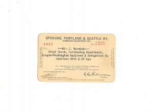 Spokane, Portland & Seattle Railway Pass 1917