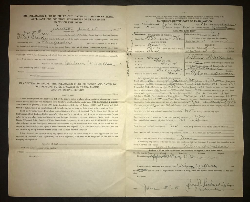 The Colorado and Southern Railway Co. Application of Employment 1925