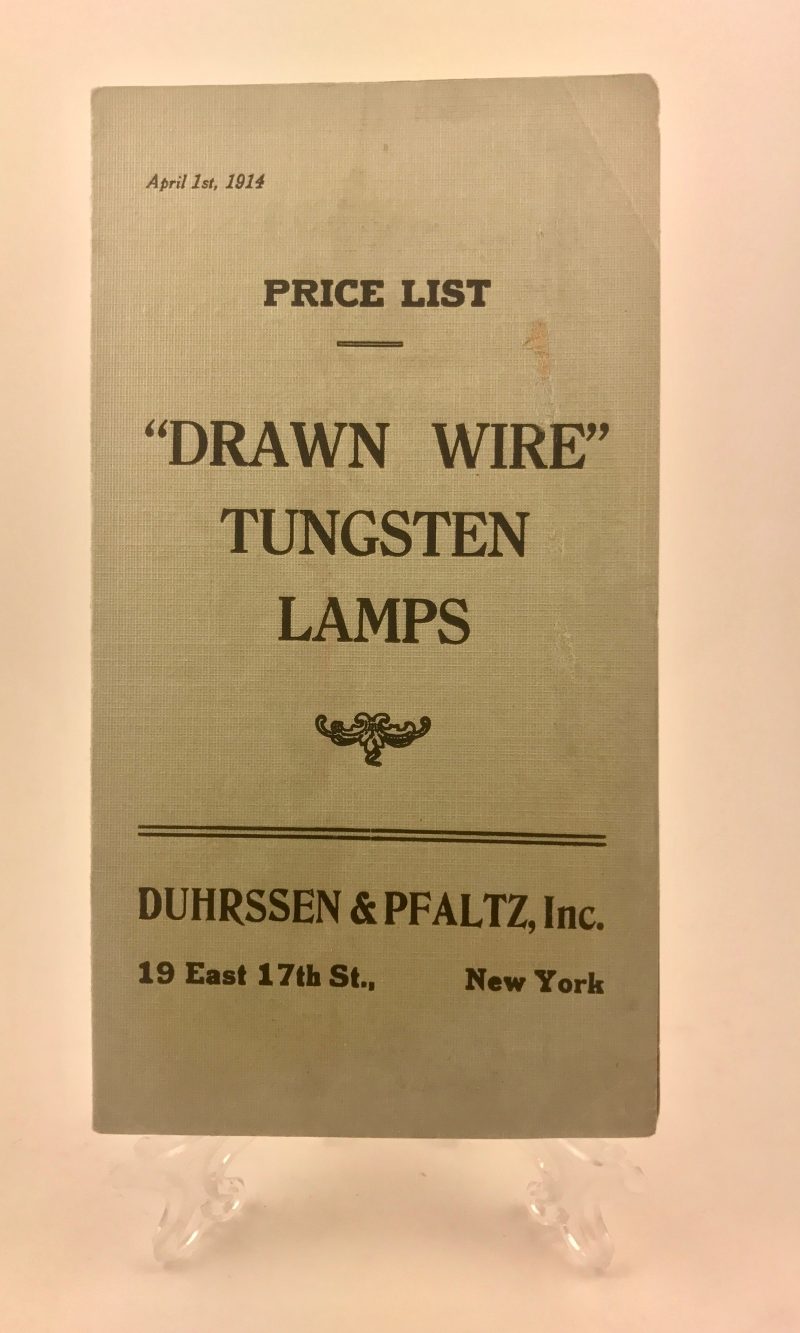 Drawn Wire Tungsten Lamps Price List Mining Pamphlet New York 1914