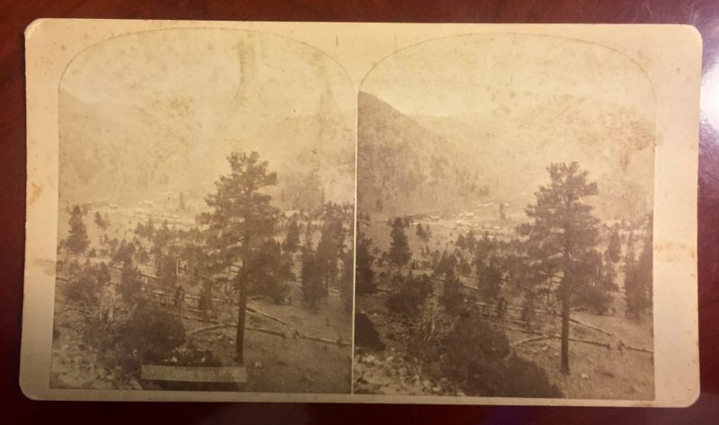 Marshall Pass and the Town of Shirley from the Railroad Stereoview by F.A. Nims’ 1